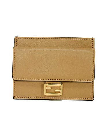 Fendi Fendi FENDI Coin Case Baguette Card Purse Nappa Fragment Unused FF Logo Miele 8M0423 AAJD F15KR Men's Women's (view 1)