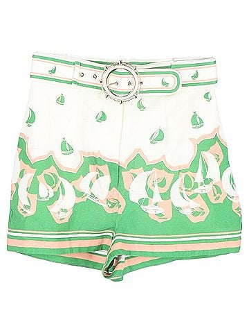 Zimmermann  Zimmermann Belted Printed Shorts in Multicolor Linen (view 1)
