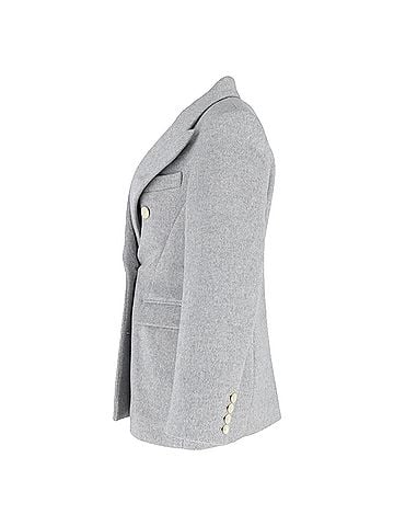 Isabel Marant Isabel Marant Eleyani Double-Breasted Brushed Blazer in Grey Wool (view 2)