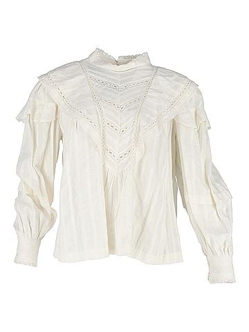 Isabel Marant Isabel Marant Reign Long Sleeve Blouse in White Cotton (view 1)