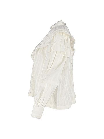 Isabel Marant Isabel Marant Reign Long Sleeve Blouse in White Cotton (view 2)