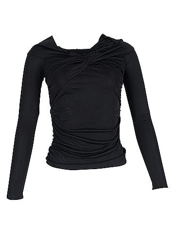 Isabel Marant  Isabel Marant Twisted Long Sleeve Top in Black Viscose (view 1)