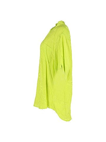 Balenciaga  Balenciaga Handwritten Minimal Shirt in Neon Green Viscose (view 2)