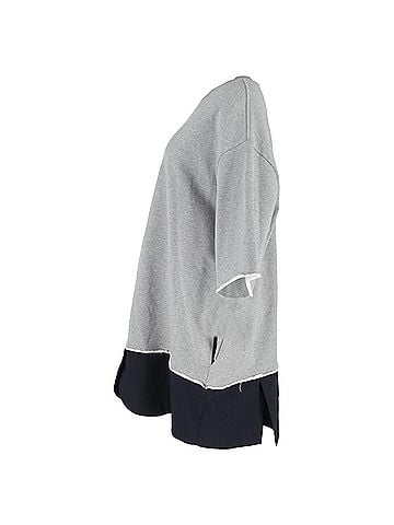 Maison Margiela MM6 Maison Martin Margiela Color-Block Sweater Dress in Grey and Black Cotton (view 2)