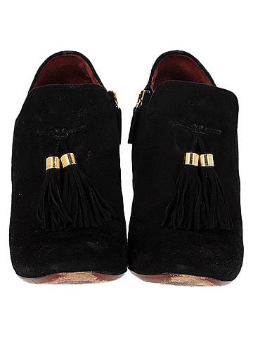 Gucci  Gucci Mischa Tassel Detail Ankle Boots in Black Suede (view 2)