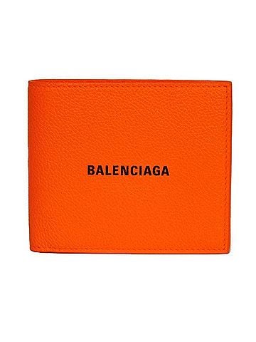 Balenciaga Balenciaga BALENCIAGA Bi-fold Wallet Cash Square Fold Fluorescent New Logo Neon Orange 594549 2UQ13 7560 Men's (view 1)