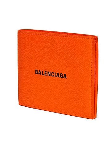 Balenciaga Balenciaga BALENCIAGA Bi-fold Wallet Cash Square Fold Fluorescent New Logo Neon Orange 594549 2UQ13 7560 Men's (view 2)