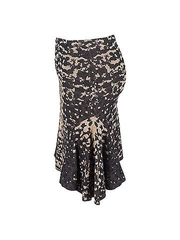Missoni Missoni Printed Knee-Length Mermaid Skirt in Black and Gold Cotton (view 2)