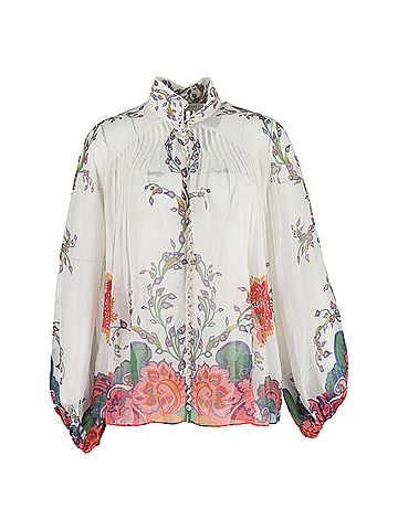 Zimmermann Zimmermann Lovestruck Blouson Blouse in Cream Cotton (view 1)