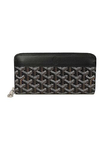 Goyard Goyard GOYARD Long Wallet Matignon GM Toile Old Model Round Zipper Unused Herringbone Black APMZIP 10 Men's Women's (view 1)