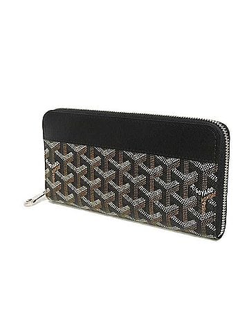 Goyard Goyard GOYARD Long Wallet Matignon GM Toile Old Model Round Zipper Unused Herringbone Black APMZIP 10 Men's Women's (view 2)