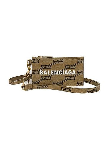 Balenciaga Balenciaga coin case, cash fragment strap, BB logo, card unused, new beige, 594548 210DA 2762, men's wallet (view 1)