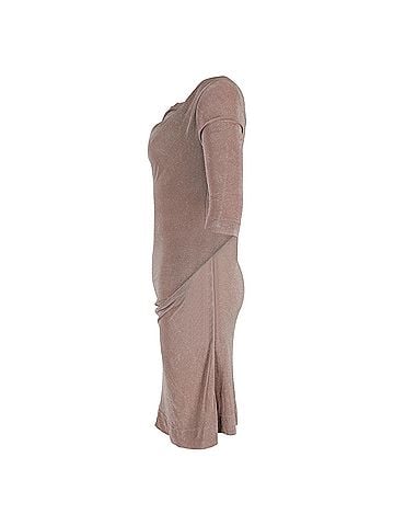 Vivienne Westwood  Vivienne Westwood Asymmetric Neckline Midi Dress in Brown Viscose (view 2)