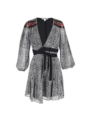 Diane von Furstenberg Diane von Furstenberg Bianka Wrap Dress in Multicolor Silk (view 2)