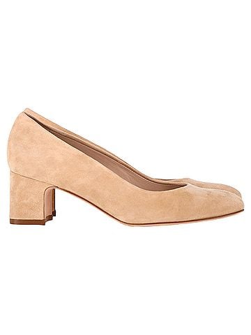 Stuart Weitzman Stuart Weitzman Mary Ann 60 Pumps in Beige Suede (view 1)