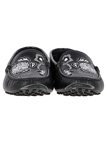 Tod's  Tod's Embroidered Loafers in Black Leather (view 2)