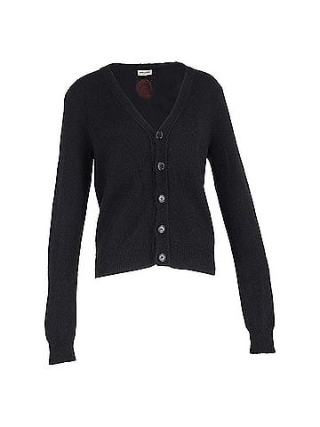 Saint Laurent Saint Laurent Flamingo Cardigan in Black Mohair (view 1)
