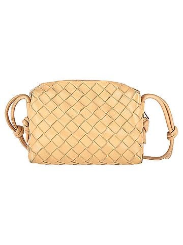 Bottega Veneta  Bottega Veneta  Mini Intrecciato Loop Camera Crossbody Bag in Yellow Lambskin Leather (view 1)