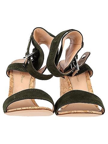 Gianvito Rossi Gianvito Rossi Portofino Wedge in Green Suede (view 2)