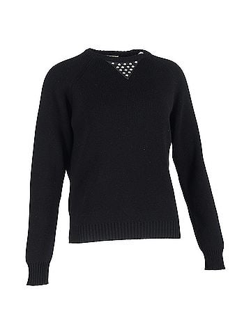 Saint Laurent Saint Laurent Studded Sweater in Black Wool (view 1)
