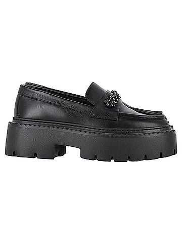 Jimmy Choo Jimmy Choo Bryer Flat Loafers in Black Leather (view 1)