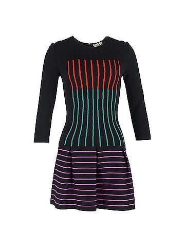 Fendi  Fendi Striped Mini Flared Dress in Multicolor Wool (view 1)