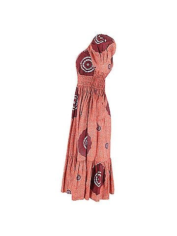 Ulla Johnson  Ulla Johnson Printed Puffed-Sleeve Midi Dress in Multicolor Cotton (view 2)