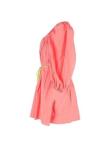 Zimmermann Zimmermann Nina Pleated Shirred Mini Dress In Coral Cotton (view 2)