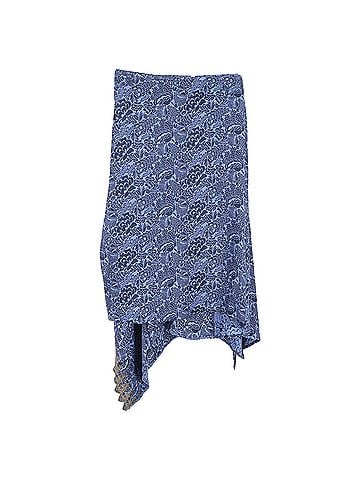 Chloé Chloe Floral Asymmetric Skirt in Blue Viscose (view 1)