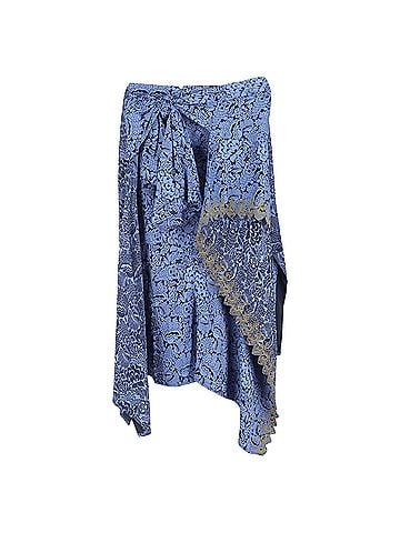 Chloé Chloe Floral Asymmetric Skirt in Blue Viscose (view 2)