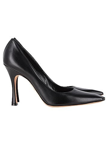 Christian Dior  Christian Dior Square-Toe Pumps in Black Leather (view 1)