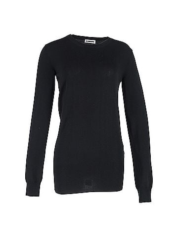 Jil Sander  Jil Sander Plain Crewneck Sweater in Black Wool (view 1)