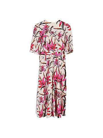 Diane von Furstenberg  Diane Von Furstenberg Floral Print Midi Dress in Multicolor Cotton (view 2)