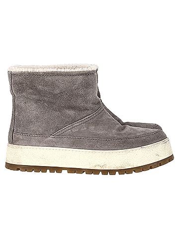 Prada  Prada Shear Lined Winter Ankle Boots in Grey Suede (view 1)