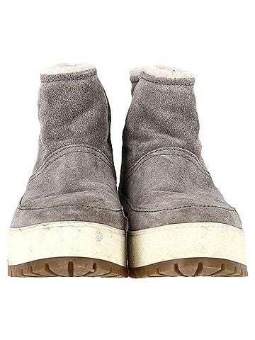 Prada  Prada Shear Lined Winter Ankle Boots in Grey Suede (view 2)