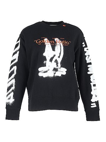 OFF-WHITE Off-White Diag Cartoon Long Sleeve T-shirt in Black Cotton (view 1)
