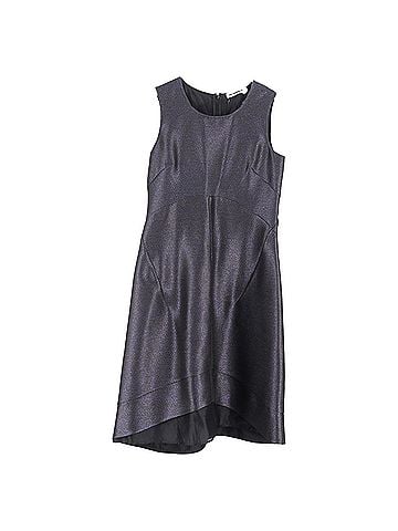 Jil Sander Jil Sander Scoop Neck Midi Dress in Metallic Grey Polyester (view 1)