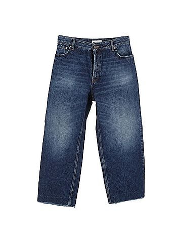 Balenciaga  Balenciaga High-Rise Wide-Leg Jeans in Blue Cotton Denim (view 1)