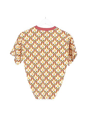 Paco Rabanne Paco Rabanne Printed Cropped Top with Ring Detail in Multicolor Cotton (view 2)