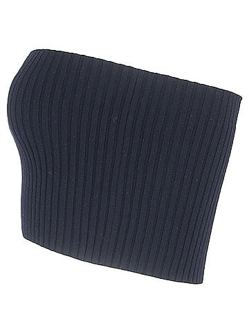 Chloé Chloé Ribbed Knit Tube Top in Navy Blue Wool (view 2)