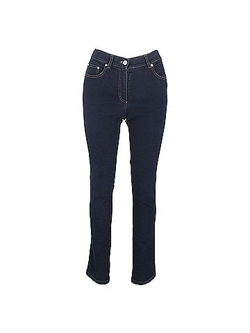 Escada  Escada High-Rise Slim-Fit Jeans in Blue Cotton Denim (view 1)