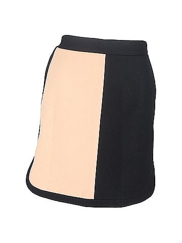 Missoni  Missoni Color-Block Mini Skirt in Black and Nude Wool (view 1)