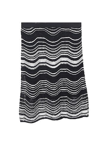 Missoni  M Missoni Wave Mini Skirt in Black and White Cotton (view 2)