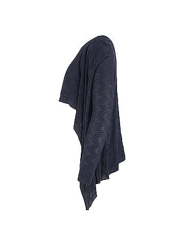 Missoni M Missoni Knitted Asymmetric Cardigan in Navy Blue Wool (view 2)