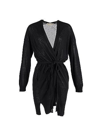 Vanessa Bruno Vanessa Bruno Self-Tie Cardigan in Black Wool (view 1)