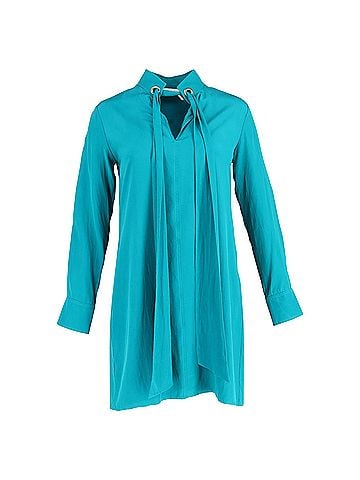 Chloé Chloé TIe Neck Blouse in Turquoise Silk (view 1)