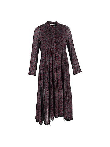 Chloé Chloé Crimson Chery Printed Midi Dress in Burgundy Cotton (view 1)