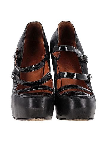 Lanvin Lanvin 2009 Lanvin Paris Escarpin Strap Pumps in Black Leather (view 2)