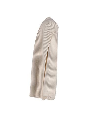 Theory  Theory Ribbed-Knit Open Cardigan in Cream wool (view 2)