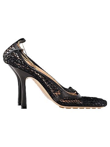 Bottega Veneta Bottega Veneta Stretch Pumps in Black Mesh and Leather (view 1)